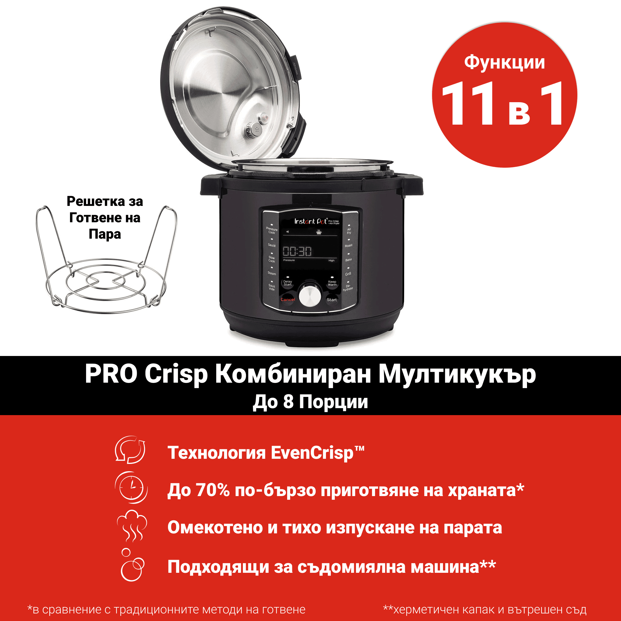 Разопакован Instant Pot PRO CRISP + AIR FRYER 7.6L (Категория 2) 6